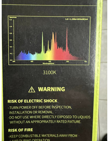 Lampe CMH 315W avec ampoule 3000K