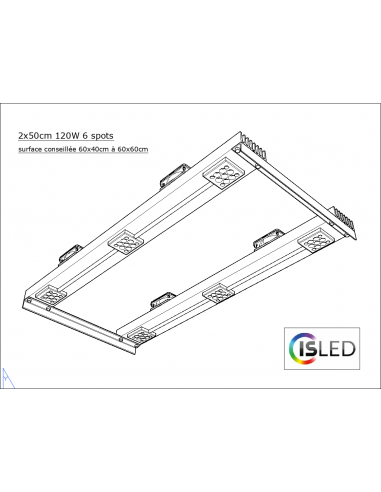 Lampe LED V6.4PF 120W 24V 6 spots