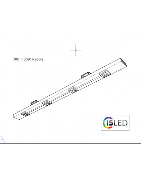 Rail LED V6F (Floraison Compatible Croissance) 80cm 80W 24V 4 spots