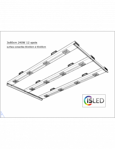 Lampe LED V6.3C Pure Croissance 3x80cm 230W 12 spots avec...