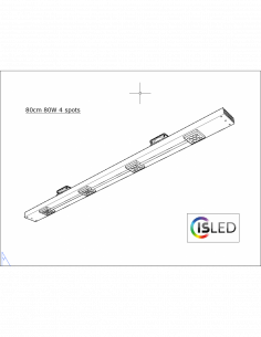 Rail LED V6.3C Pure Croissance 80cm 80W 4 spots sans alim.