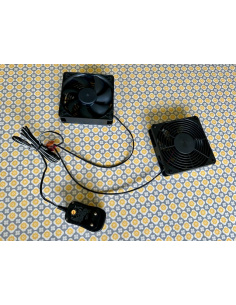 KIT ventilation réglable 2x12cm 12VCC
